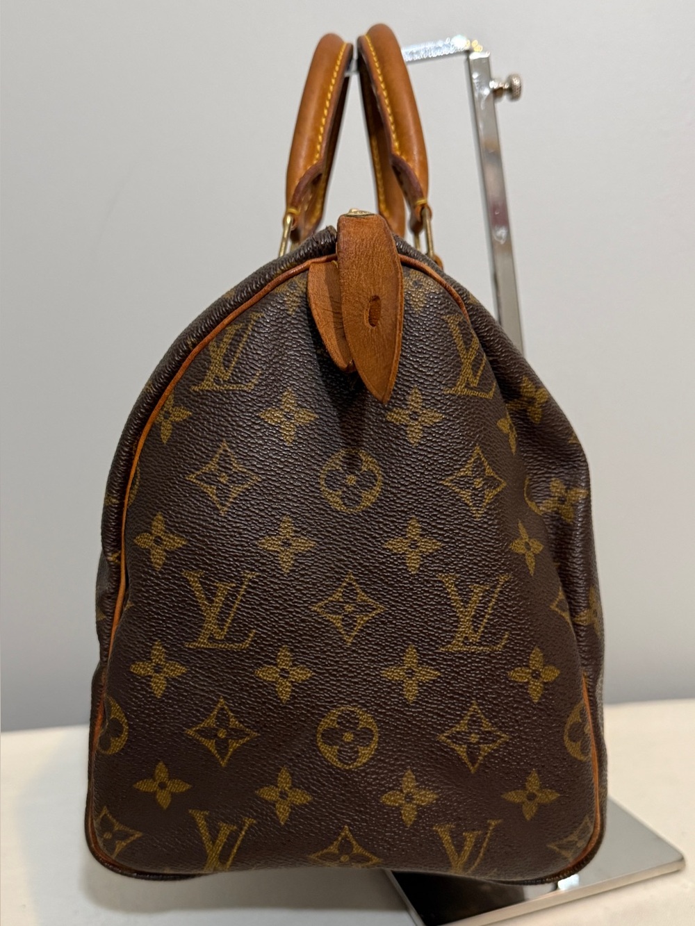 Louis Vuitton Speedy 30 Brown Monogram Satchel With Lock & Key - Picture 6 of 17